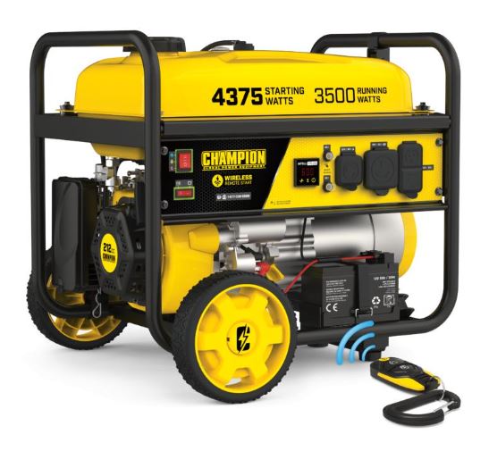 Champion 200964 3500 Watt Electric Start Generator w/ Wireless Remote