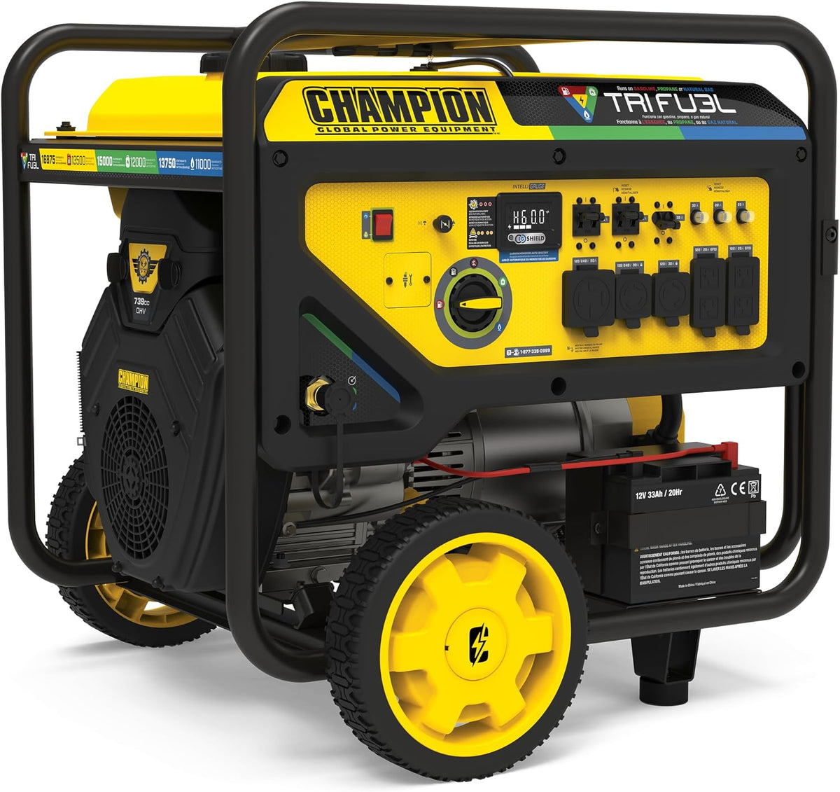 Champion 201241 13,500W Electric Start Tri Fuel Generator