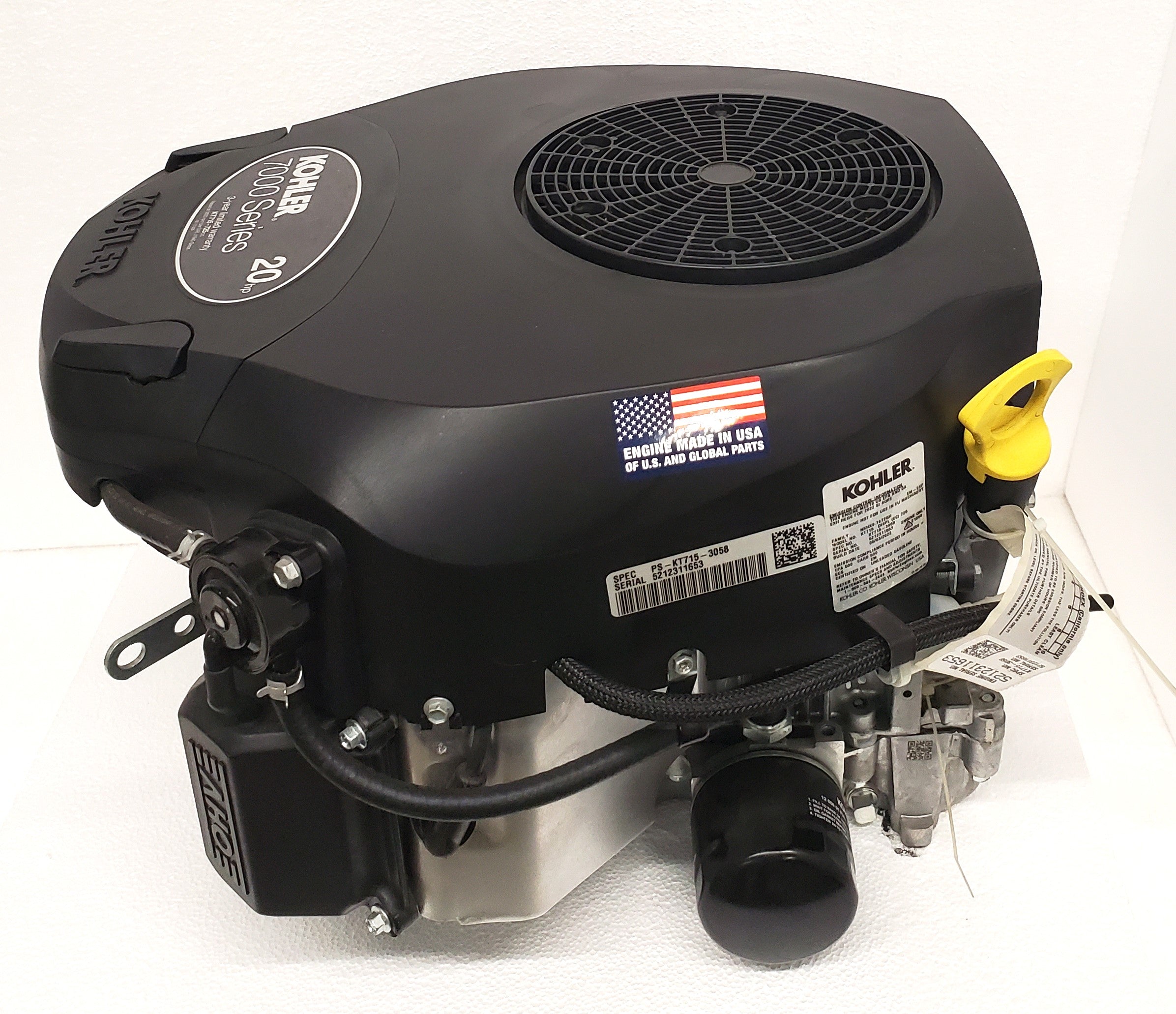 Kohler 7000 Series 20 HP Vertical Engine 725 cc 1" x 3-5/32" #KT715-3058