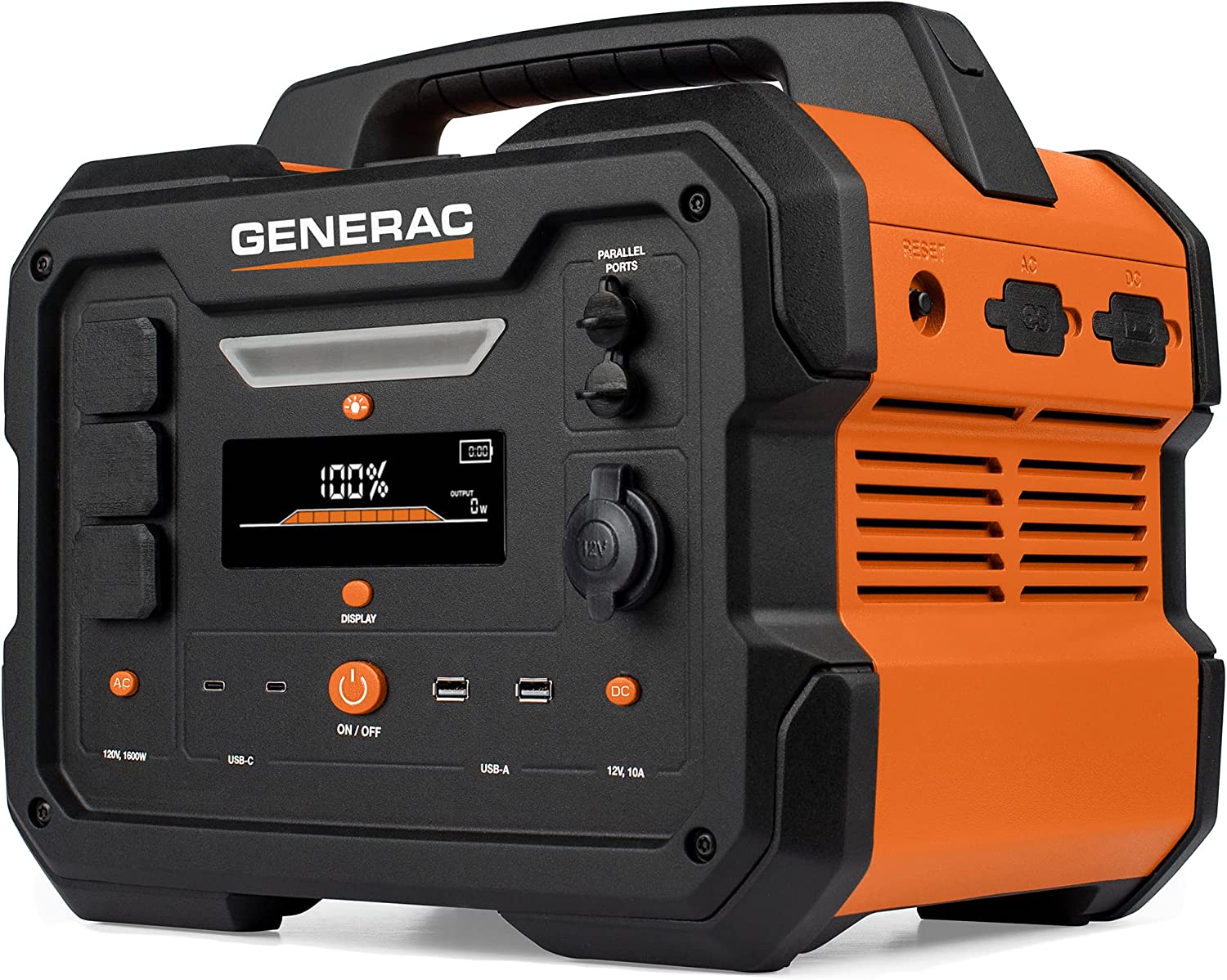 Generac GB1000 1086Wh Portable Battery Power Station Generator with Lithium-Ion NMC, Fast Solar Charging, Wireless Charging Pad for Camping, RV, Indoor/Outdoor Use
