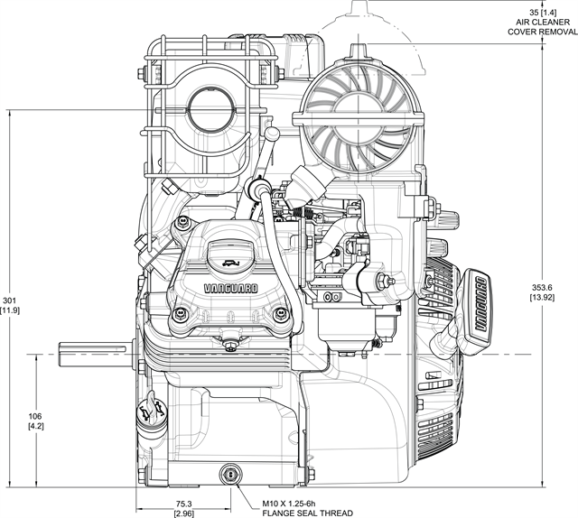 Briggs & Stratton Vanguard OHV 6.5 HP 1"x 2-7/8" Shaft #12V332-0014