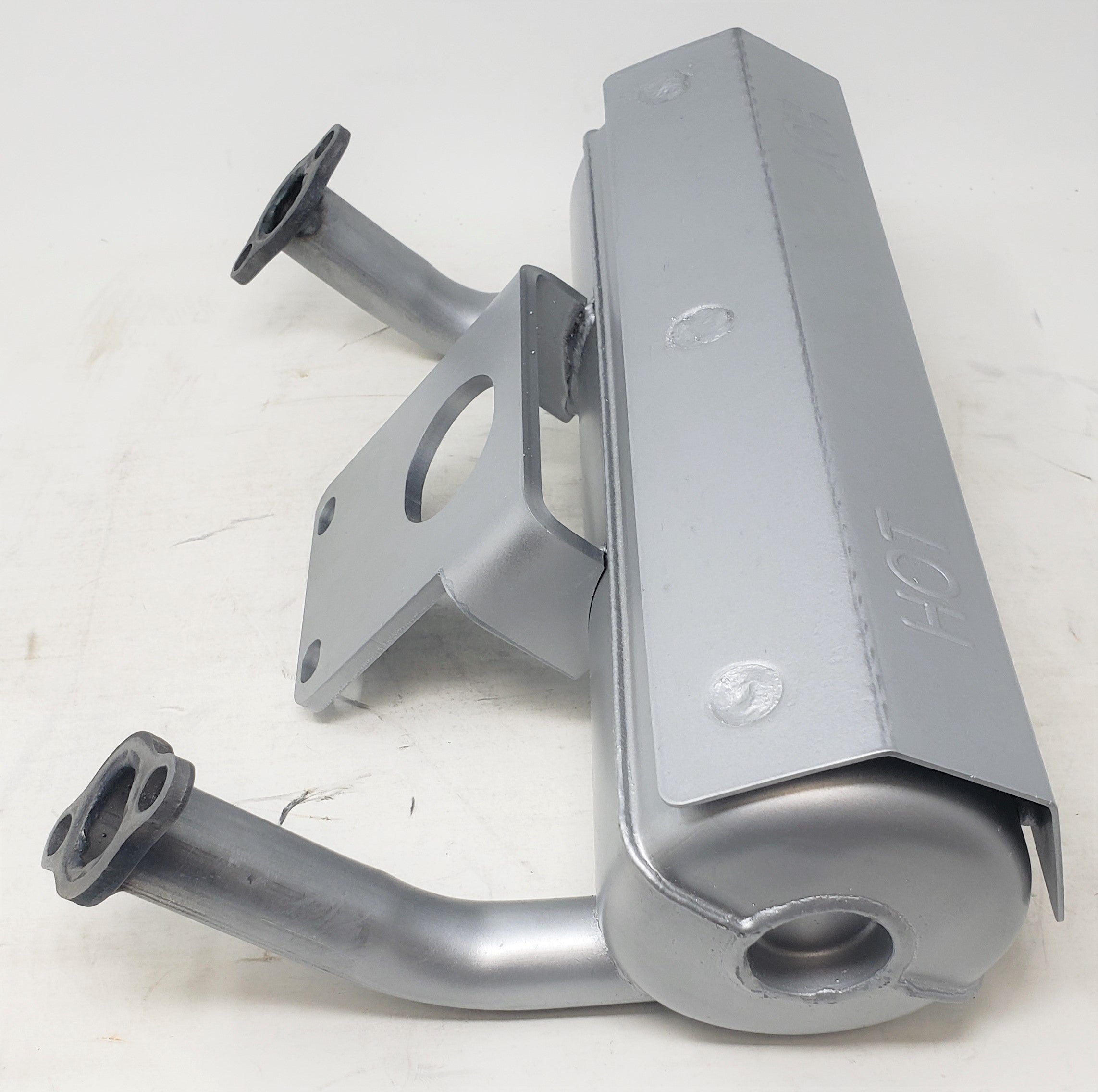 Horizontal Right Mount Muffler GX630, GX660, GX690 Replaces Honda V2MFLRHIR #MUF-1395.SIL