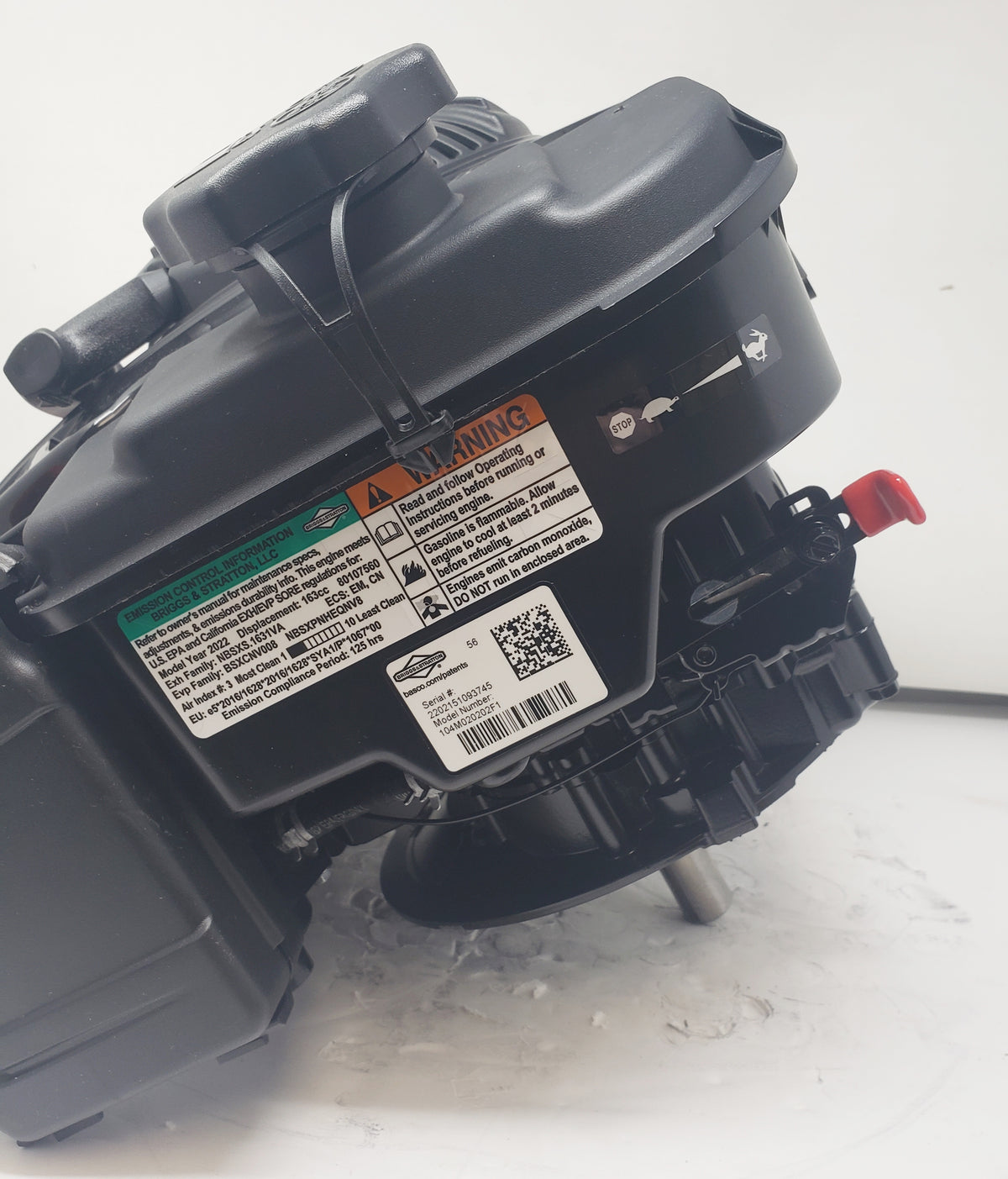 Briggs and Stratton 7.25 TP 163cc OHV Engine 7/8" x 3-5/32" LF-No Brake #104M02-0202-DEMO