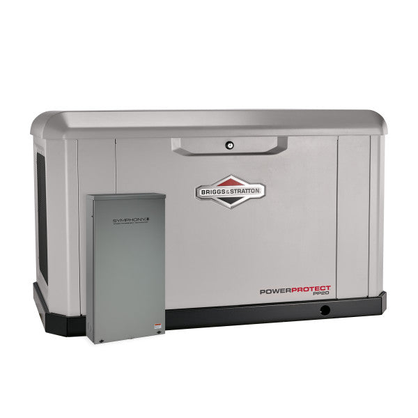 Briggs & Stratton 40677 Power Protect 20000 Watt Air-Cooled Whole House Generator with Dual 200 Amp Transfer Switch