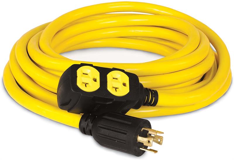 Champion 30amp 25' Generator Cord (NEMA: L14-30P to (4) 5-20R) 48033