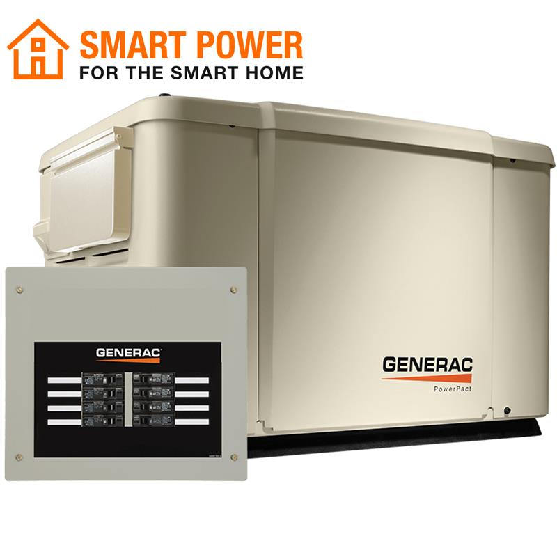 Generace 7.5/6kW Standby Generator, Steel Enclosure, 8 Circuit #69981