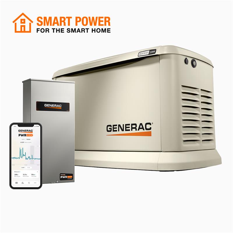 Generac Guardian 24kW Standby Generator w/200 amp Transfer Switch #7210