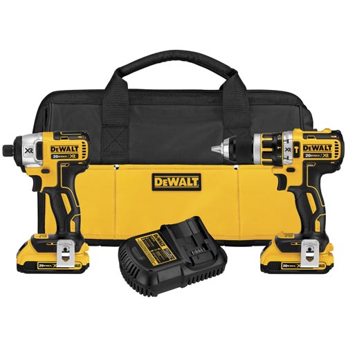 Dewalt 20V MAX* XR Lithium Ion Brushless Compact Hammerdrill & Impact Driver Combo Kit #DCK286D2