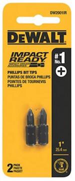 Dewalt Impact Ready Bit 1IN PHILLIPS No.1 IMPACT READY 2PK #DWA1PH1IR2