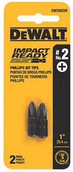 Dewalt Impact Ready Bit 1IN PHILLIPS REDUCED #2 IMPCT RDY 2PK #DWA1PR2IR2