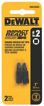 dewalt Impact Ready Bit 1IN SQUARE No.2 IMPACT READY 2PK #DWA1SQ2IR