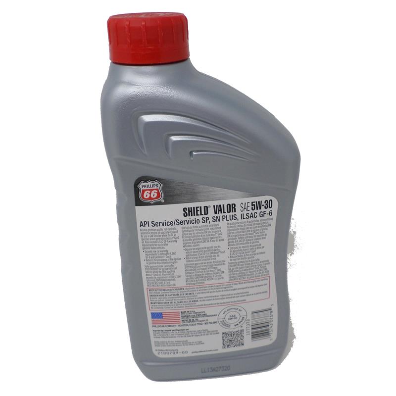Phillips 66 5W30 Shield Valor Synthetic Oil Quart #1077378