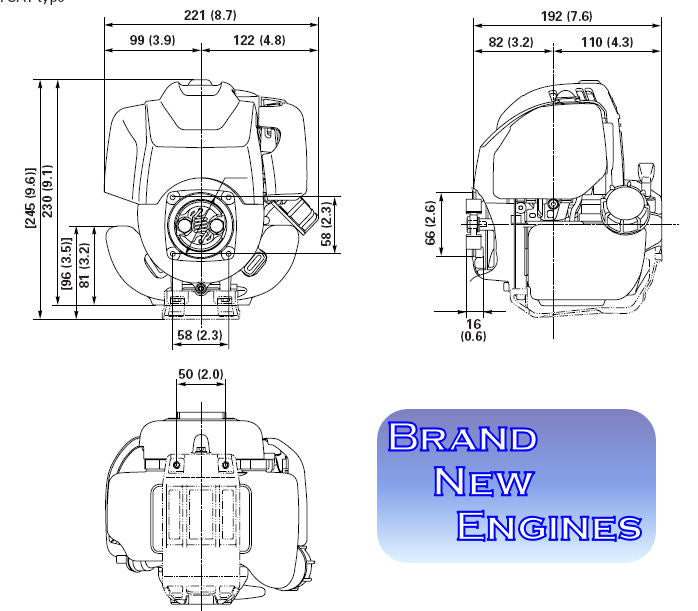 Honda Horizontal Engine 1 HP 25cc Mini 4 Stroke OHC #GX25-S3