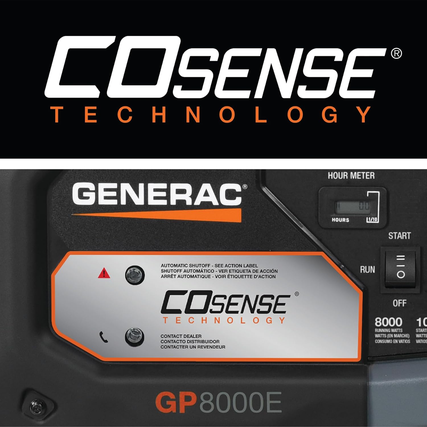 Generac 7715 GP8000E 8000 Watt 420cc Portable Electric Start Generator with COSense
