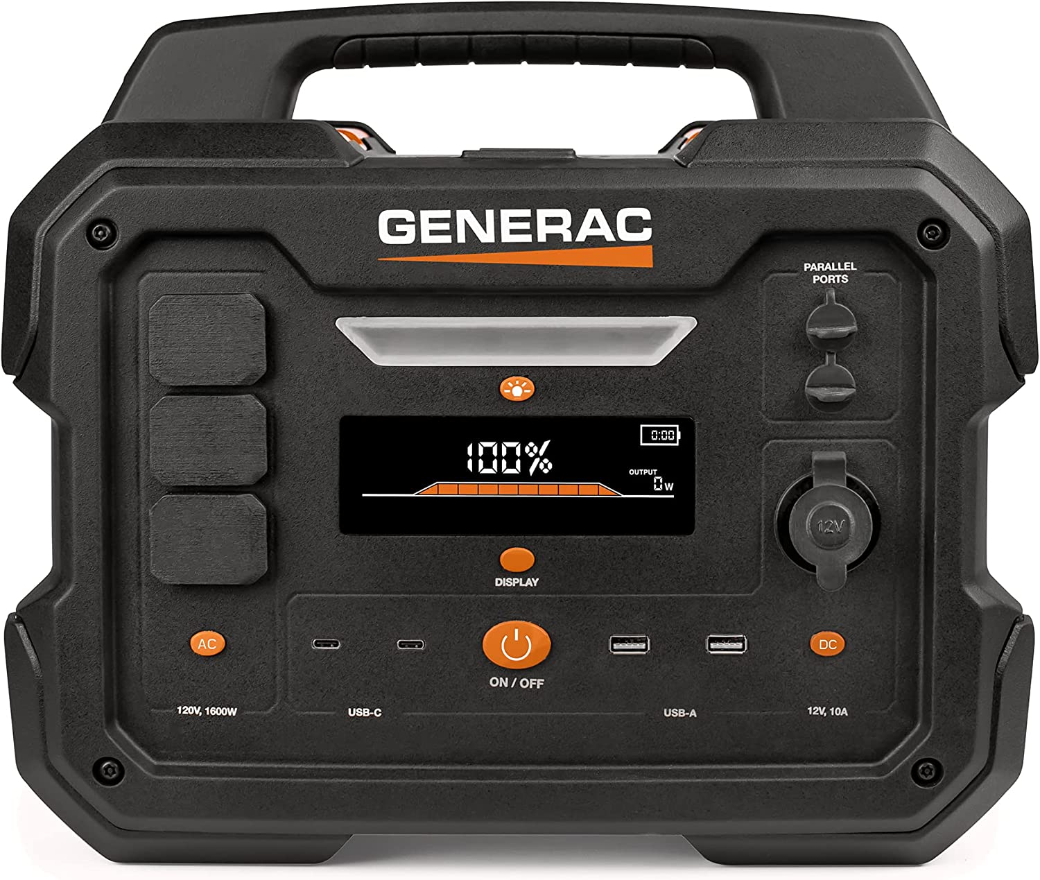 Generac GB1000 1086Wh Portable Battery Power Station Generator with Lithium-Ion NMC, Fast Solar Charging, Wireless Charging Pad for Camping, RV, Indoor/Outdoor Use