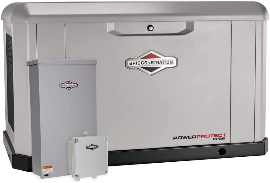 Briggs & Stratton 40678 Power Protect 26000 Watt Air-Cooled Whole House Generator with 200 Amp Transfer Switch