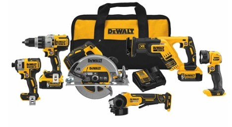 Dewalt 20V MAX XR Li-Ion 6 Tool Combo Kit #DCK695P2