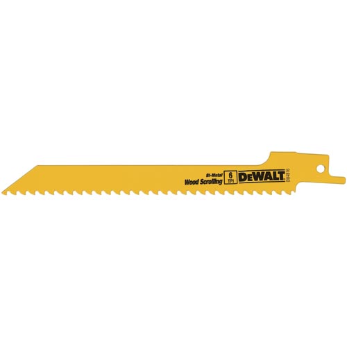 DEWALT 6" 6 TPI Scroll Cutting Bi-Metal Reciprocating Saw Blade (5 pack) DW4816