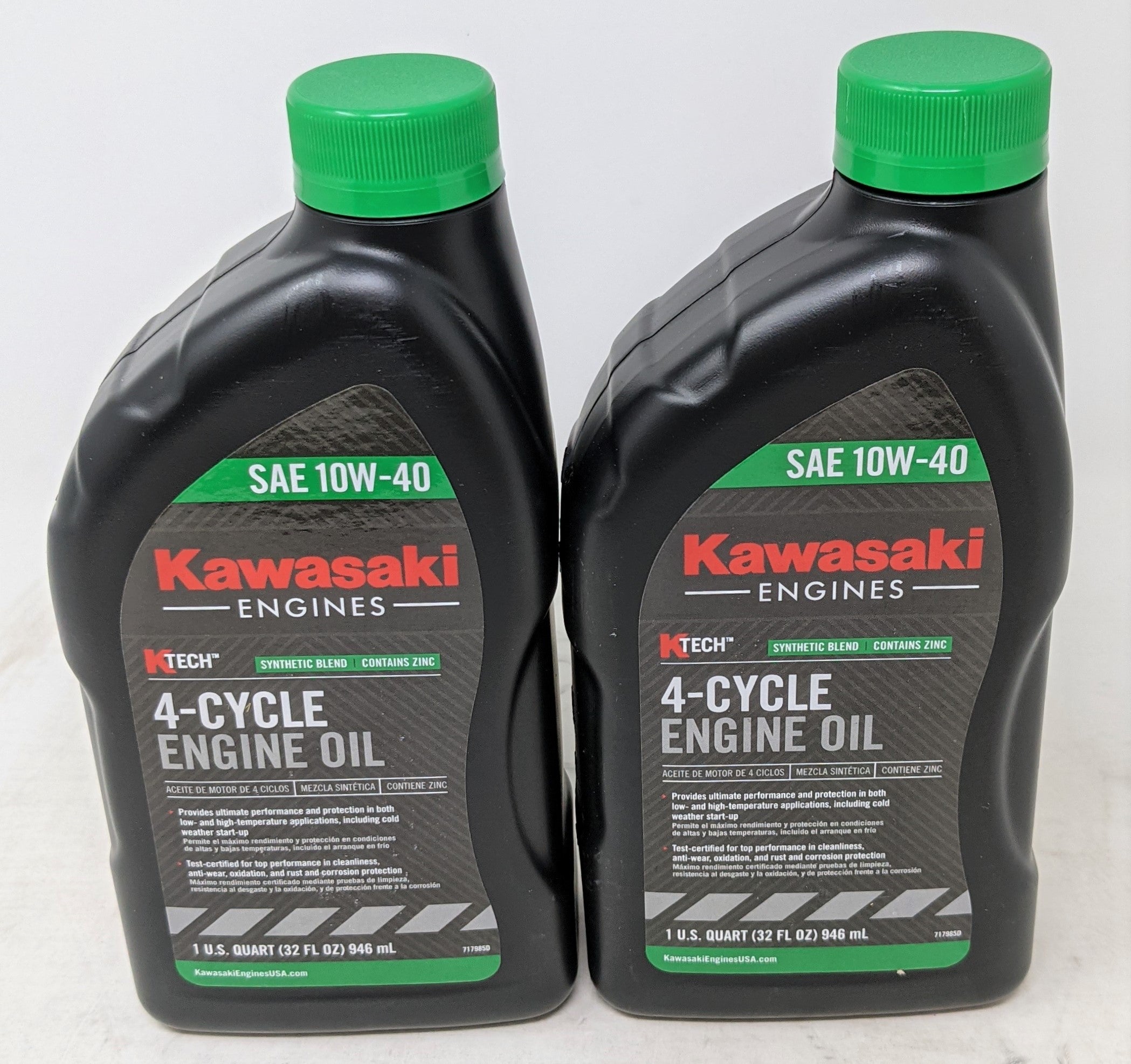 Kawasaki K-Tech SAE 10W-40 Engine Oil Quart - 2 Pack (64 oz) #99969-6296 x 2