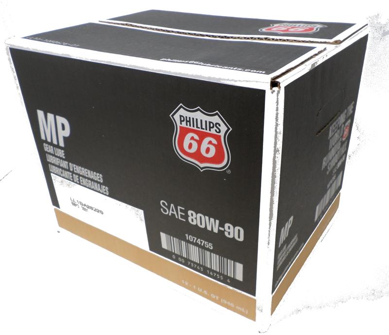 Phillips 66 80W90 MP Gear Oil 12-Quart Case #1074755