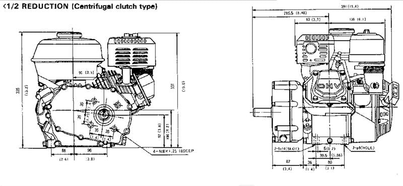 Honda Horizontal Engine 4.8 Net HP 163cc 2:1 Reduction ES 22mm x 2-3/64" #GX160-RXE2